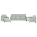sofasæt 4 dele velour lysegrå