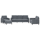sofasæt 4 dele velour mørkegrå