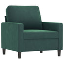 sofasæt 4 dele velour mørkegrøn