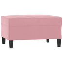 sofasæt 4 dele velour lyserød