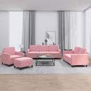 sofasæt 4 dele velour lyserød