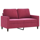 sofasæt 4 dele velour vinrød