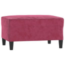 sofasæt 4 dele velour vinrød