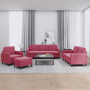sofasæt 4 dele velour vinrød