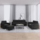 sofasæt 4 dele velour sort