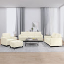 sofasæt 4 dele velour cremefarvet