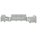 sofasæt 3 dele med puder velour lysegrå