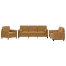 sofasæt 3 dele med puder velour brun