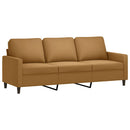 sofasæt 3 dele med puder velour brun