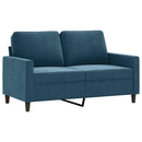 sofasæt 3 dele med puder velour blå