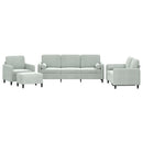 sofasæt 4 dele med puder velour lysegrå