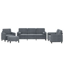 sofasæt 4 dele med puder velour mørkegrå