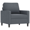 sofasæt 4 dele med puder velour mørkegrå