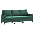 sofasæt 4 dele med puder velour mørkegrøn