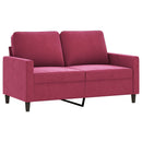 sofasæt 4 dele med puder velour vinrød