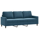 sofasæt 4 dele med puder velour blå