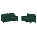 sofasæt 2 dele velour mørkegrøn