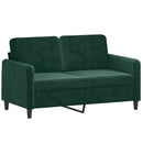 sofasæt 2 dele velour mørkegrøn