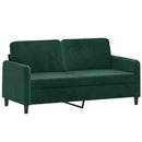 sofasæt 2 dele velour mørkegrøn