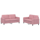 sofasæt 2 dele velour lyserød