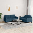 sofasæt 2 dele velour blå