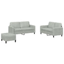 sofasæt 3 dele velour lysegrå