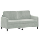 sofasæt 3 dele velour lysegrå