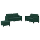 sofasæt 3 dele velour mørkegrøn