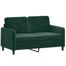 sofasæt 3 dele velour mørkegrøn