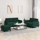sofasæt 3 dele velour mørkegrøn