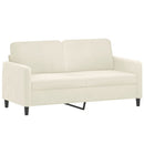 sofasæt 3 dele velour cremefarvet