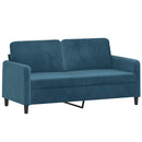 sofasæt 3 dele velour blå