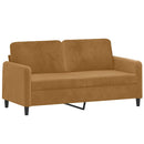 sofasæt 2 dele med puder velour brun
