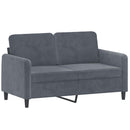 sofasæt 3 dele med puder velour mørkegrå