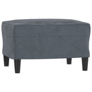 sofasæt 3 dele med puder velour mørkegrå