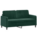 sofasæt 3 dele med puder velour mørkegrøn