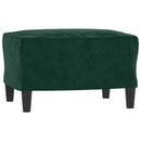 sofasæt 3 dele med puder velour mørkegrøn