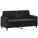 sofasæt 3 dele med puder velour sort