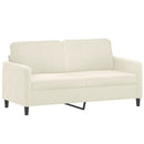 sofasæt 3 dele med puder velour cremefarvet