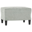 sofasæt 3 dele velour lysegrå