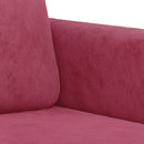 sofasæt 3 dele velour vinrød