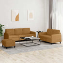 sofasæt 3 dele velour brun