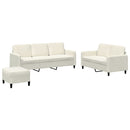 sofasæt 3 dele velour cremefarvet