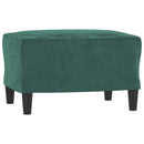 sofasæt 3 dele med puder velour mørkegrøn