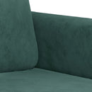 sofasæt 3 dele med puder velour mørkegrøn