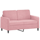 sofasæt 3 dele med puder velour lyserød