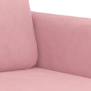 sofasæt 3 dele med puder velour lyserød