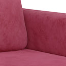 sofasæt 3 dele med puder velour vinrød