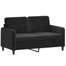 sofasæt 3 dele med puder velour sort