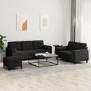 sofasæt 3 dele med puder velour sort